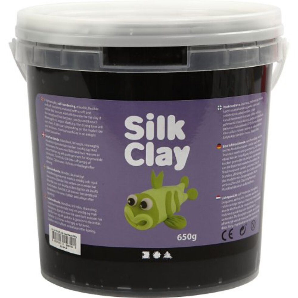 Samotvrdnoucí modelovací lehká hmota Silk Clay ČERNÁ 650 g
