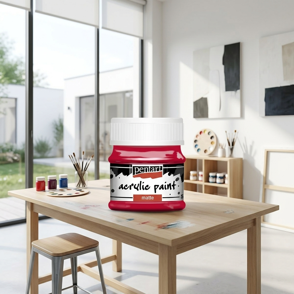 Akrylová barva matná PENTART 50 ml ČERVENÁ
