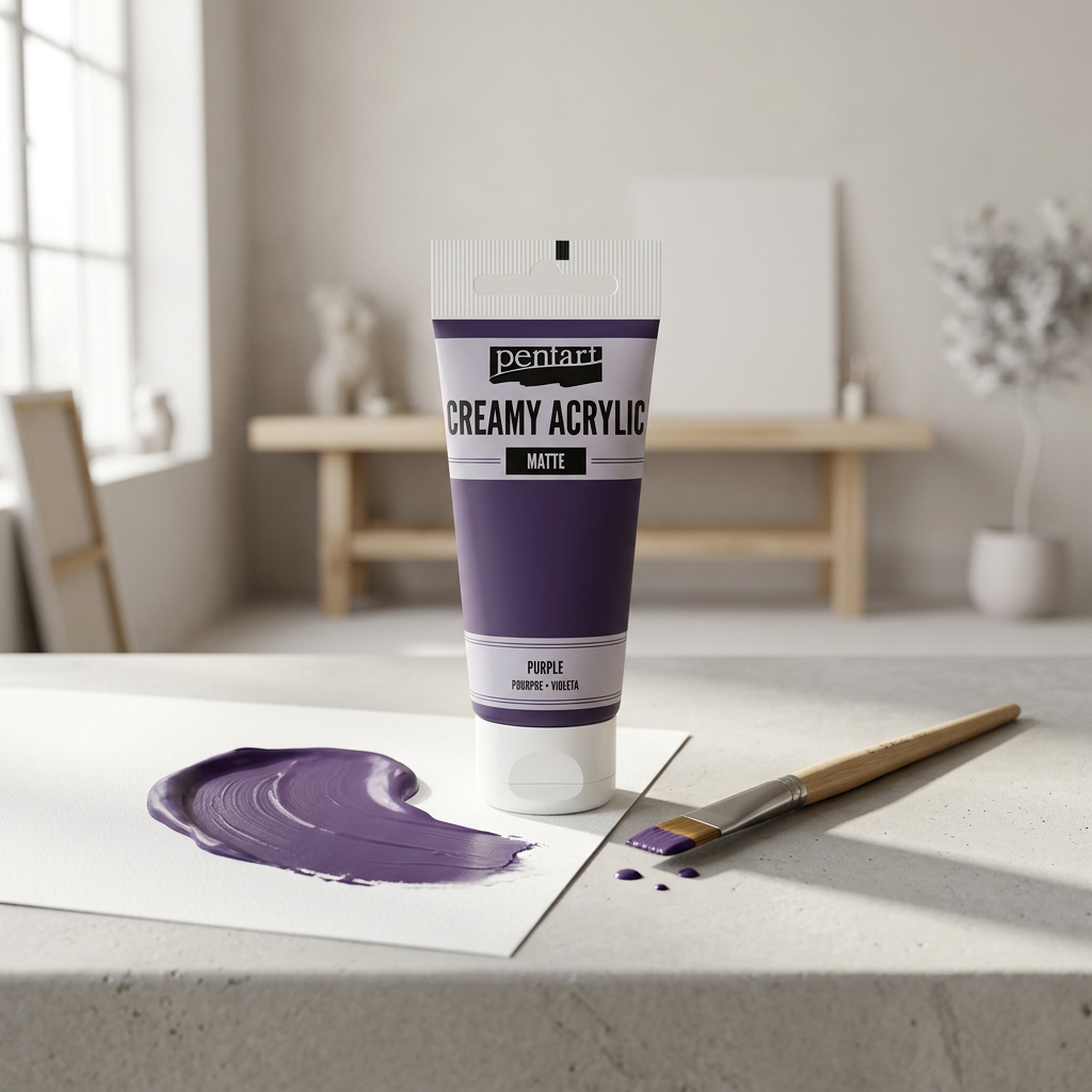 Krémová akrylová barva matná PENTART 60 ml PURPUROVÁ