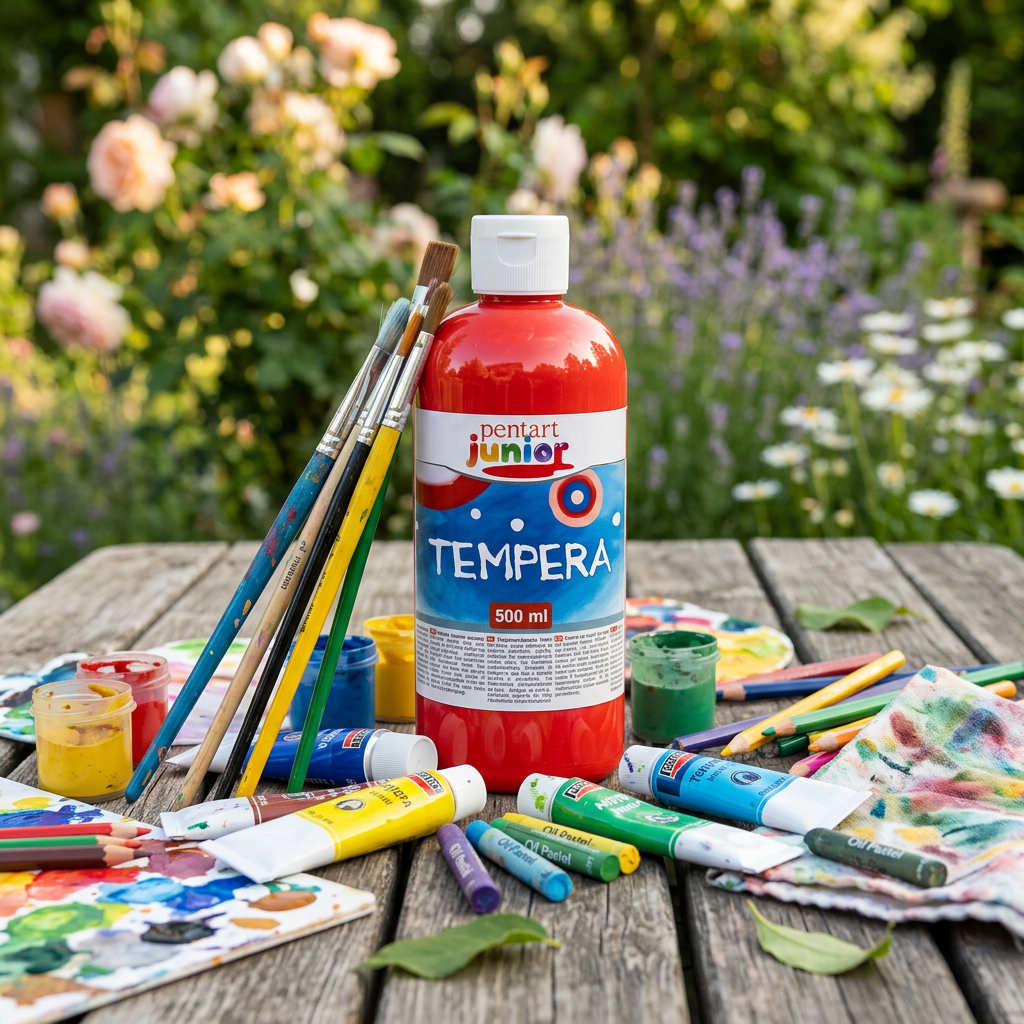 Temperová barva Junior PENTART 500 ml OHNIVÁ ČERVENÁ