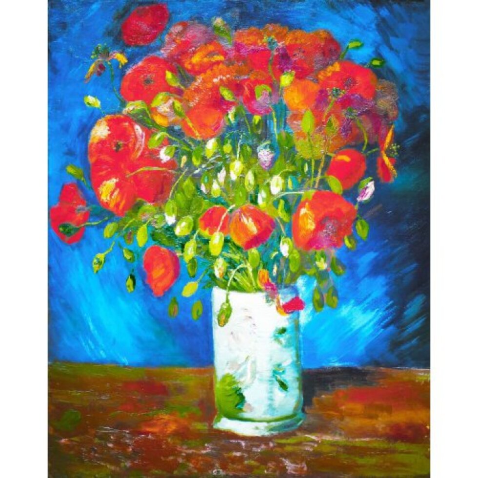 Vyšívání křížkové sada - Van Gogh - Váza s máky 32 x 40 cm