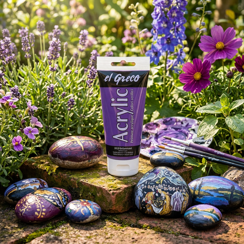 Akrylová barva EL GRECO 150 ml BRILANTNÍ FIALOVÁ