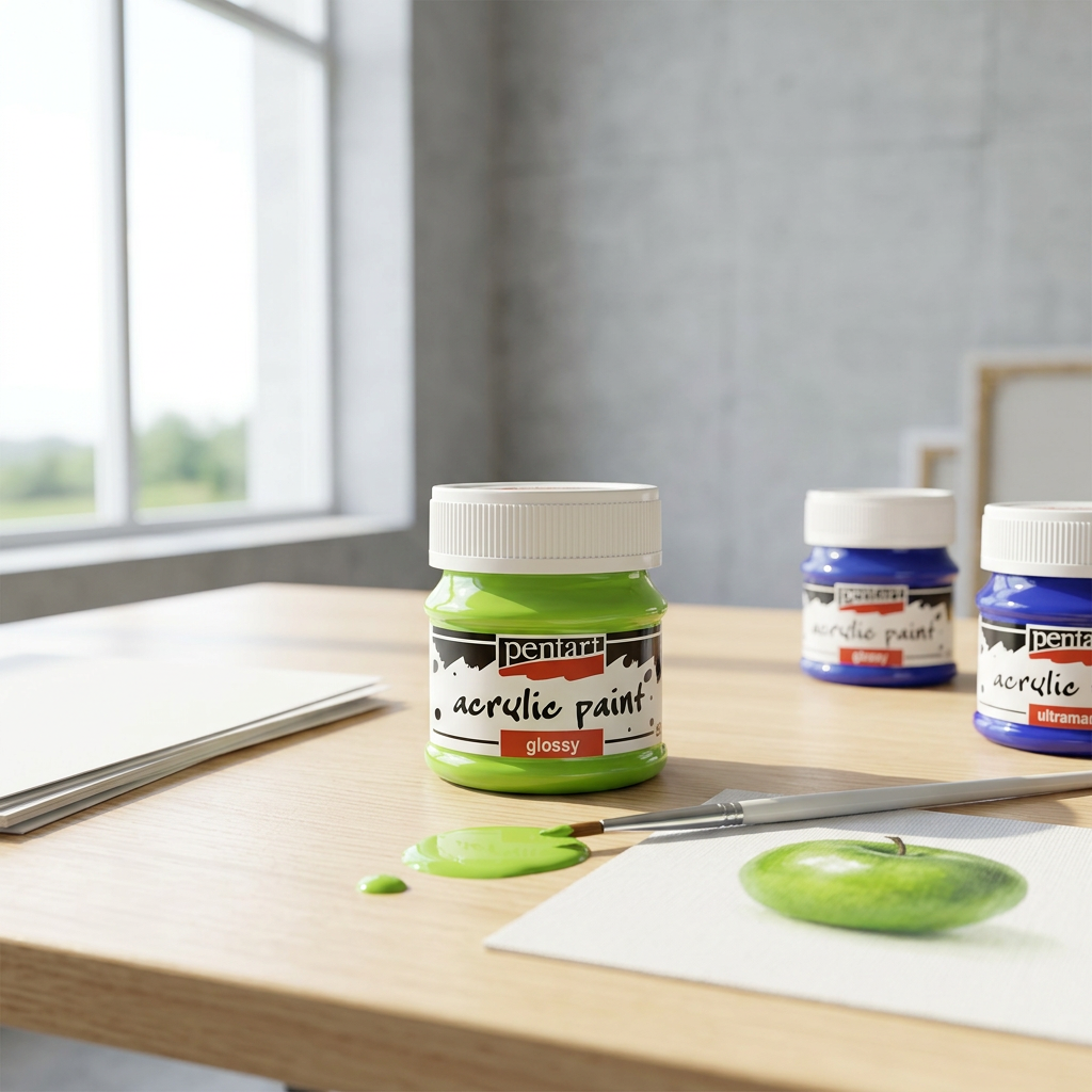 Akrylová barva lesklá PENTART 50 ml ZELENÁ JABLKO