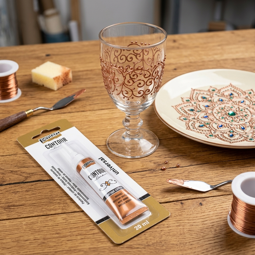 Konturovací liner metalický PENTART 20 ml ANTICKÁ MĚDĚNÁ
