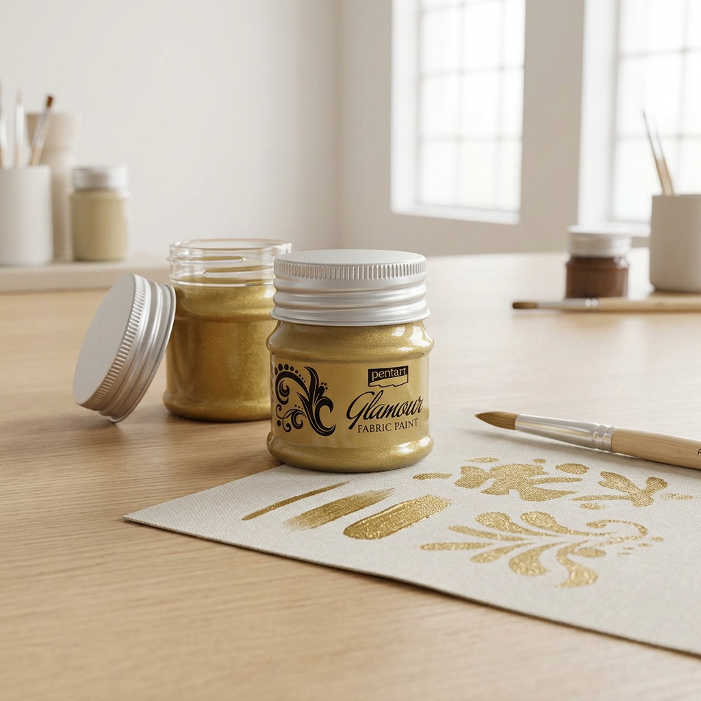 Barva na textil a kůži zářivá PENTART 50 ml ZLATÁ