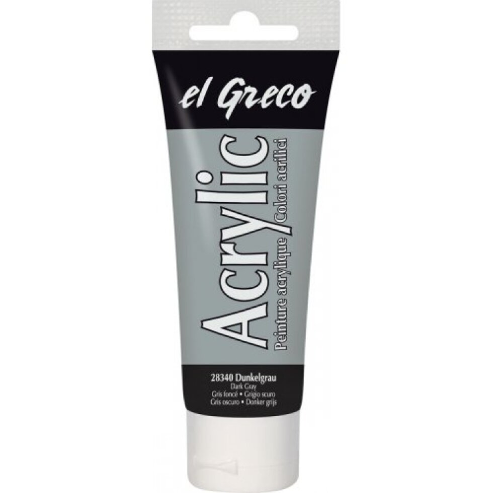 Akrylová barva EL GRECO 75 ml TMAVÁ ŠEDÁ