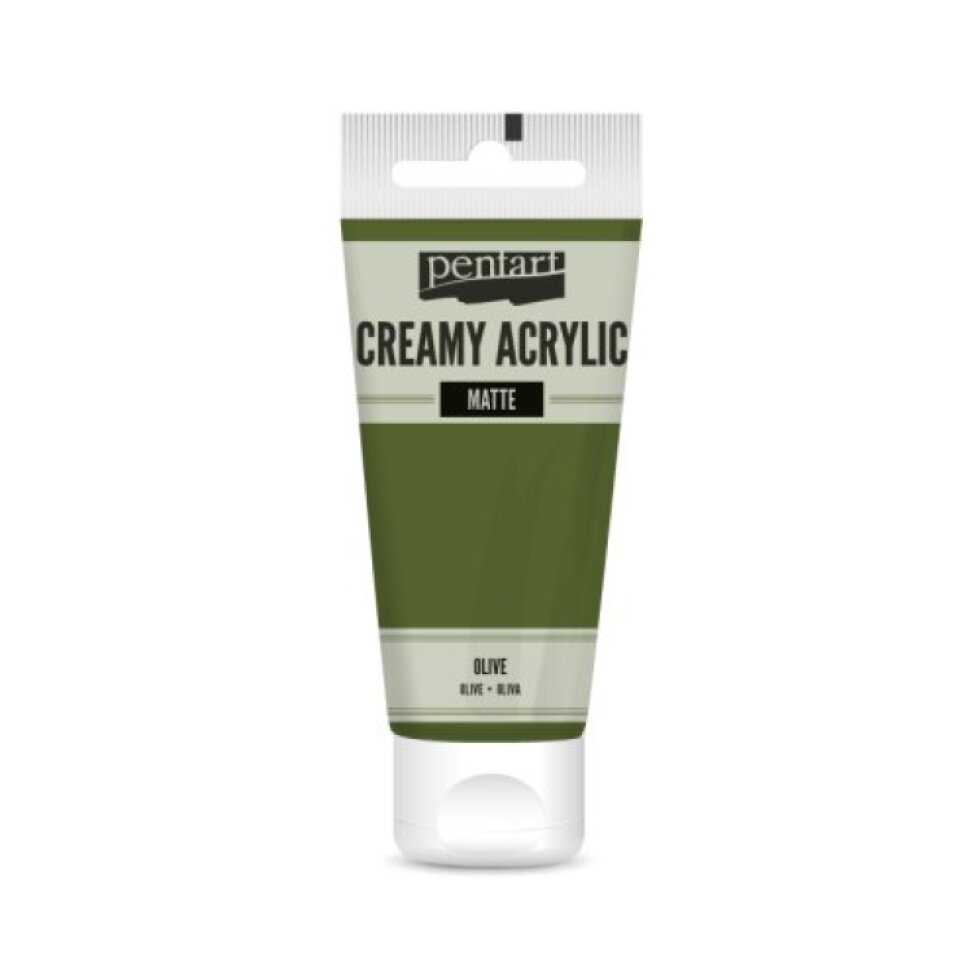 Krémová akrylová barva matná PENTART 60 ml OLIVOVÁ