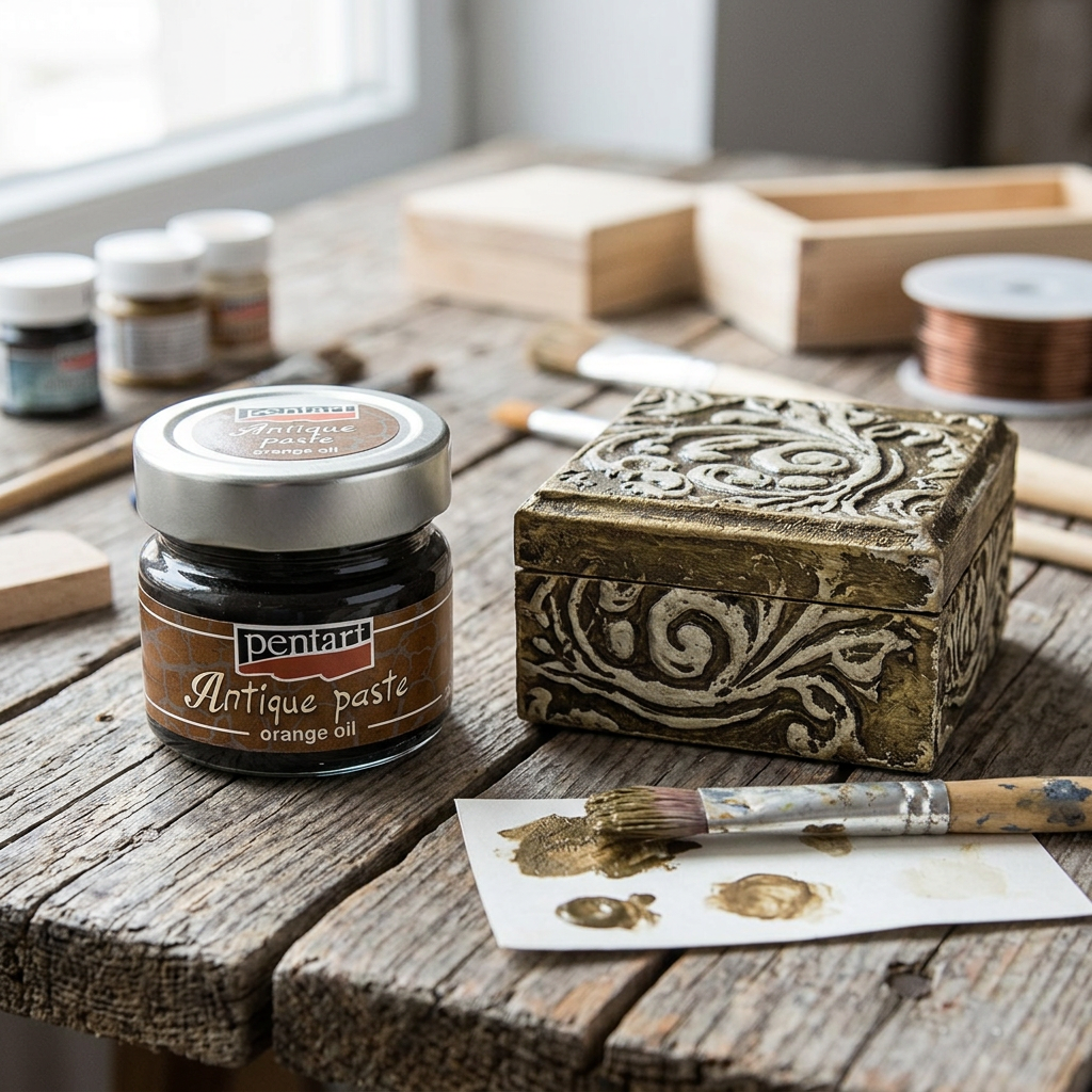 Antikovací pasta PENTART 20 ml ŽLUTOHNĚDÁ
