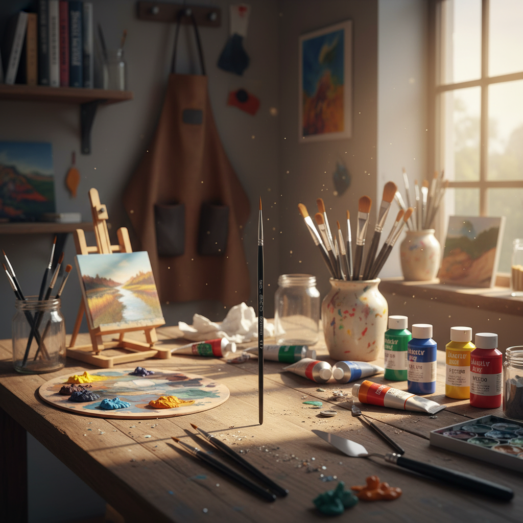 Štětec na akvarel ELCO PINSEL - zlatý syntetický vlas - vel. 2/0