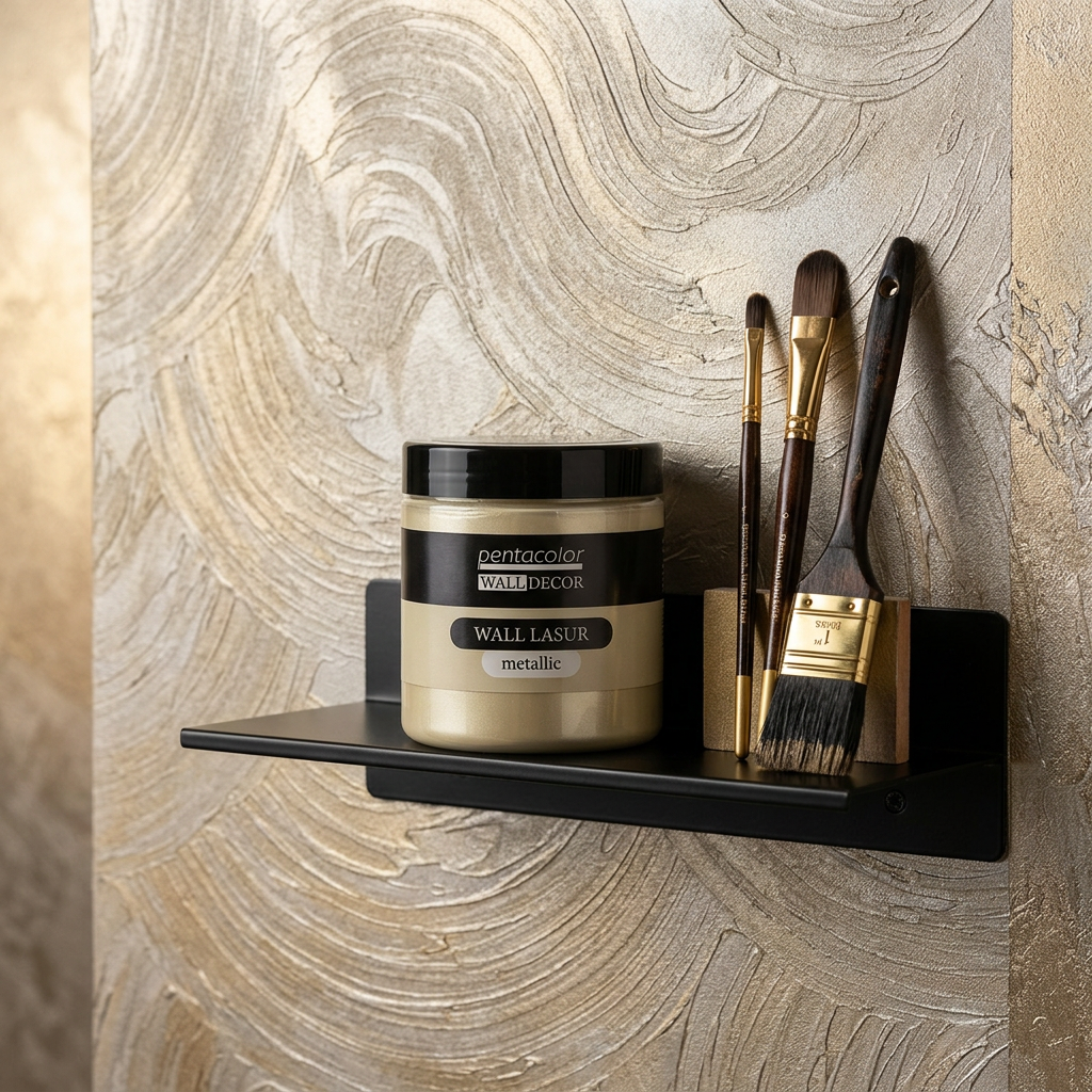 Lazurovací barva na zeď metallic WALL DECOR 150 ml PERLEŤOVÁ BÍLÁ