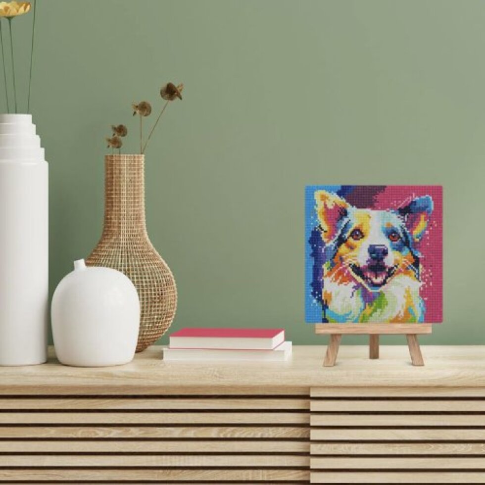 Mini diamantové malování - PES POP ART 25 x 25 cm na rámu