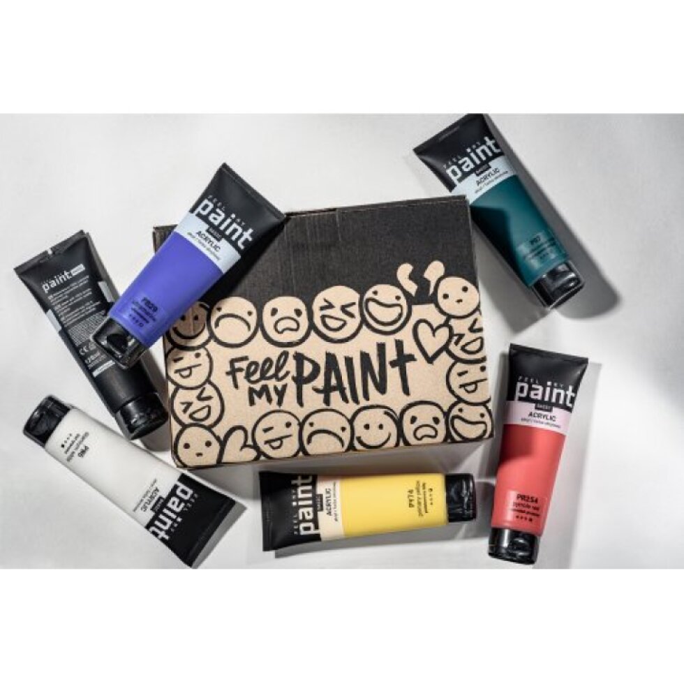 Sada akrylová barva FeelMyPaint 120 ml 6 barev - certifikace o bezpečnosti dětských hraček
