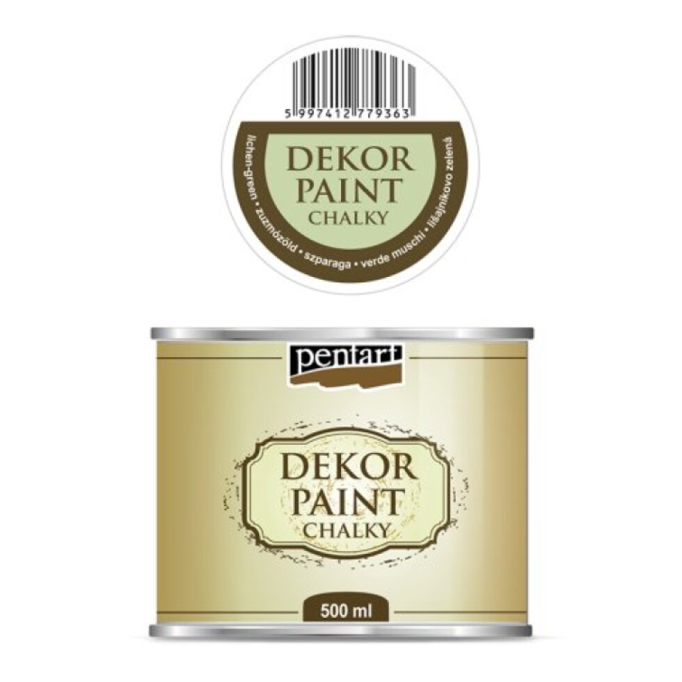 Křídová a dekorační barva PENTART 500 ml LIŠEJNÍK ZELENÁ