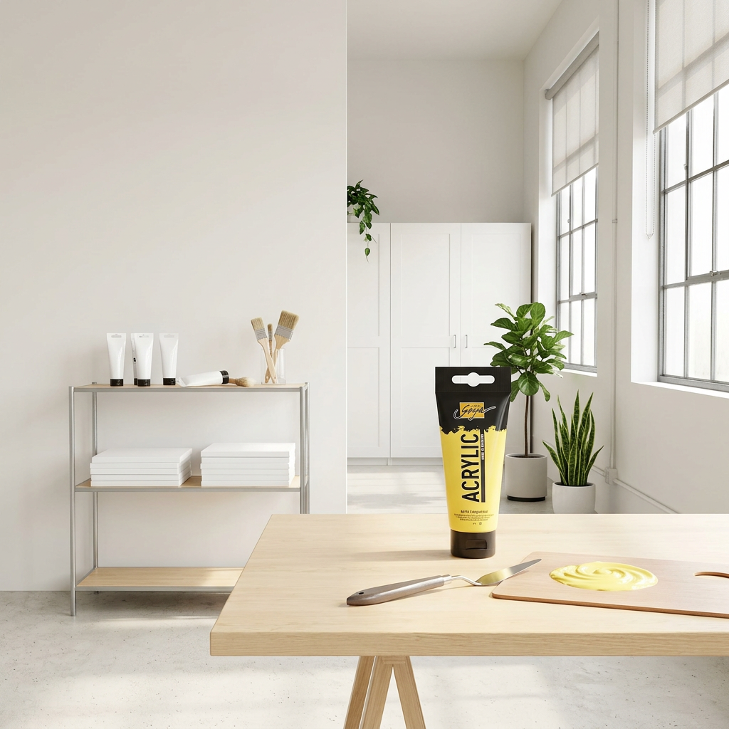 Akrylová barva SOLO GOYA 100 ml SVĚTLE ŽLUTÁ