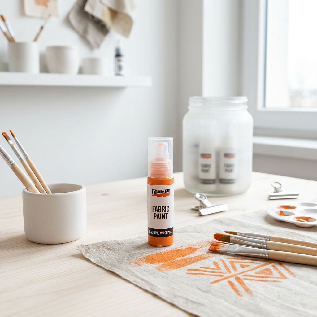 Barva na světlý a tmavý textil PENTART 20 ml ORANŽOVÁ