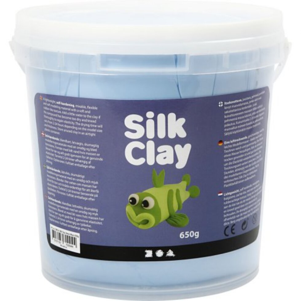 Samotvrdnoucí modelovací lehká hmota Silk Clay NEON MODRÁ 650 g