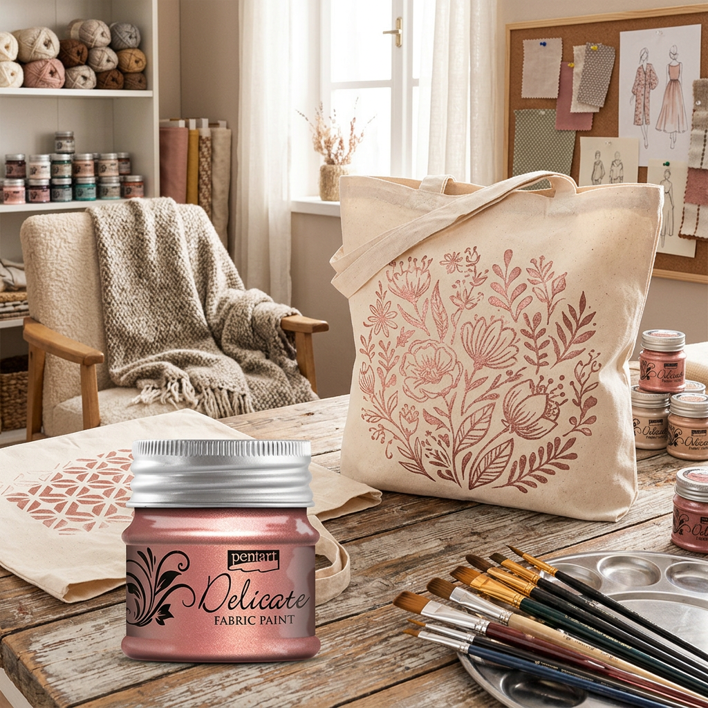 Barva na textil delikátní PENTART 50 ml RŮŽOVÉ ZLATO