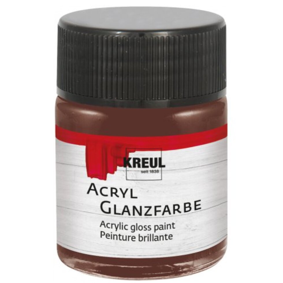 Akrylová barva lesklá KREUL 50 ml TMAVÁ HNĚDÁ
