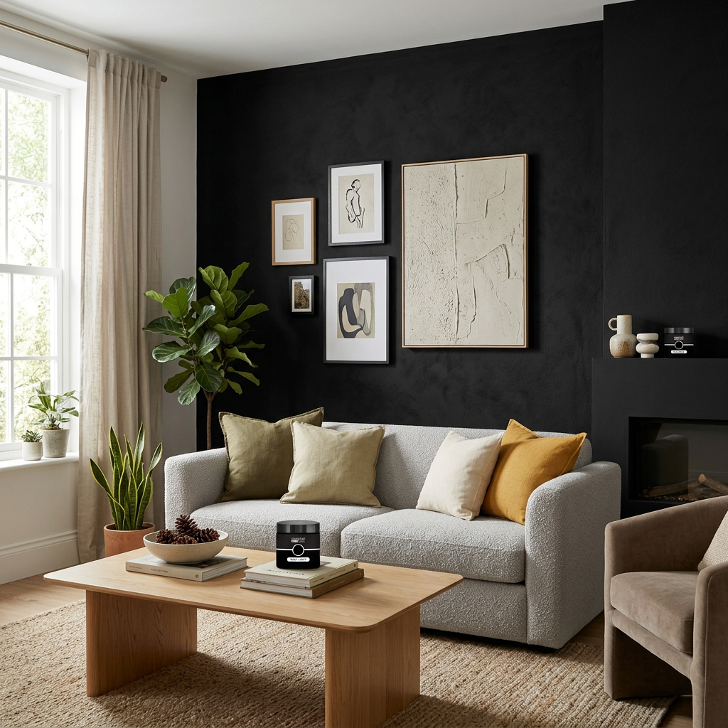 Barva na zeď WALL DECOR 500 ml ČERNÁ