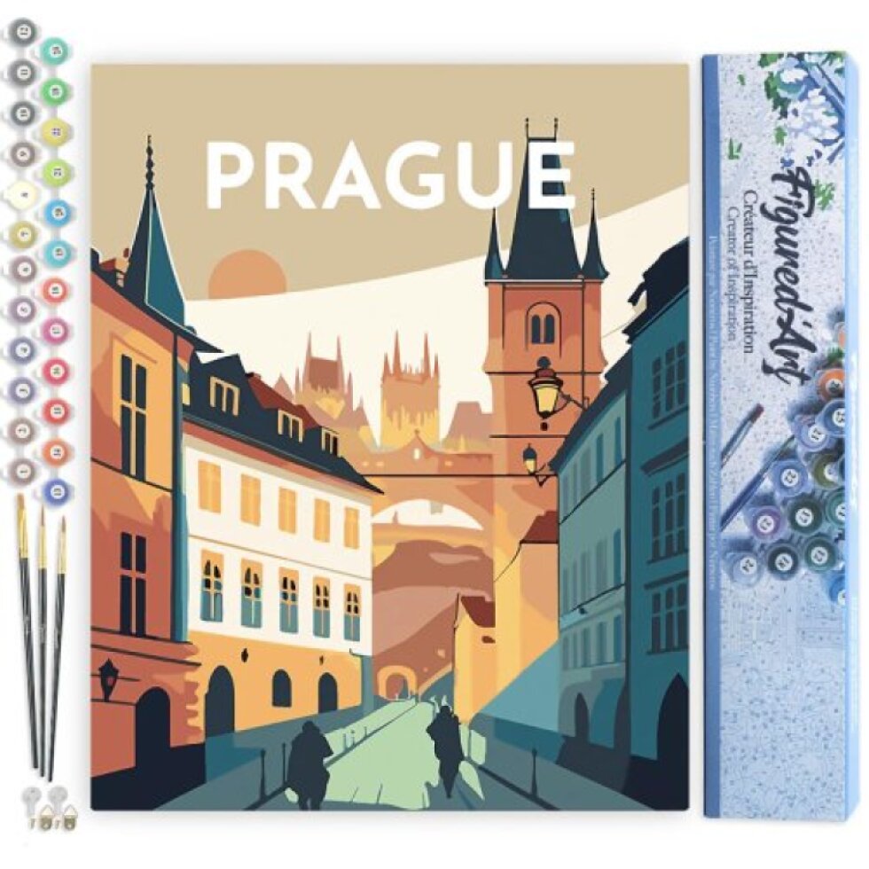 Malování podle čísel - VINTAGE PRAHA bez rámu 40 x 50 cm