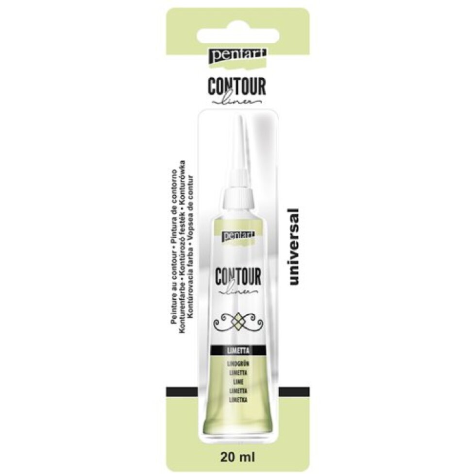 Konturovací liner perleťový PENTART 20 ml LIMETKA