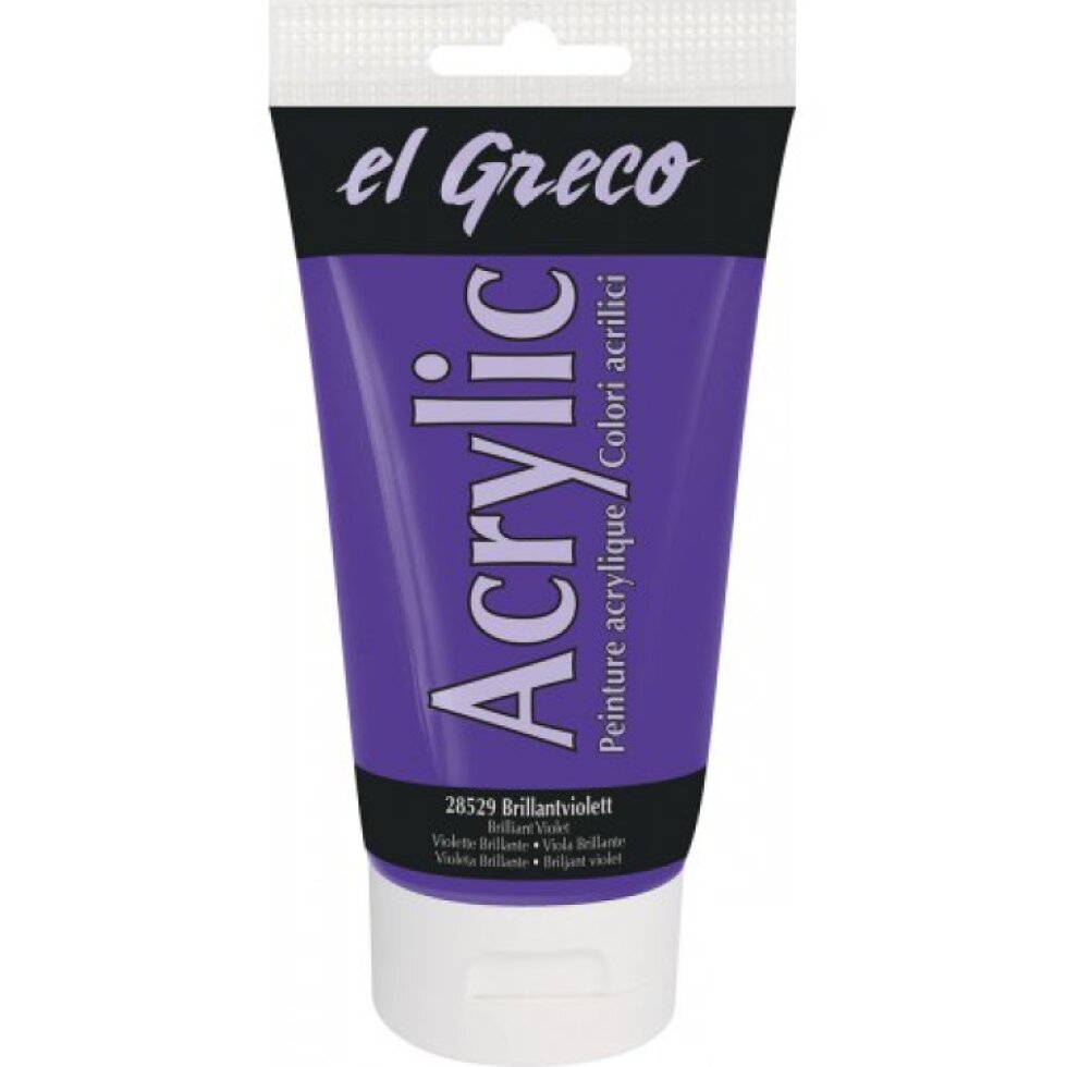 Akrylová barva EL GRECO 150 ml BRILANTNÍ FIALOVÁ