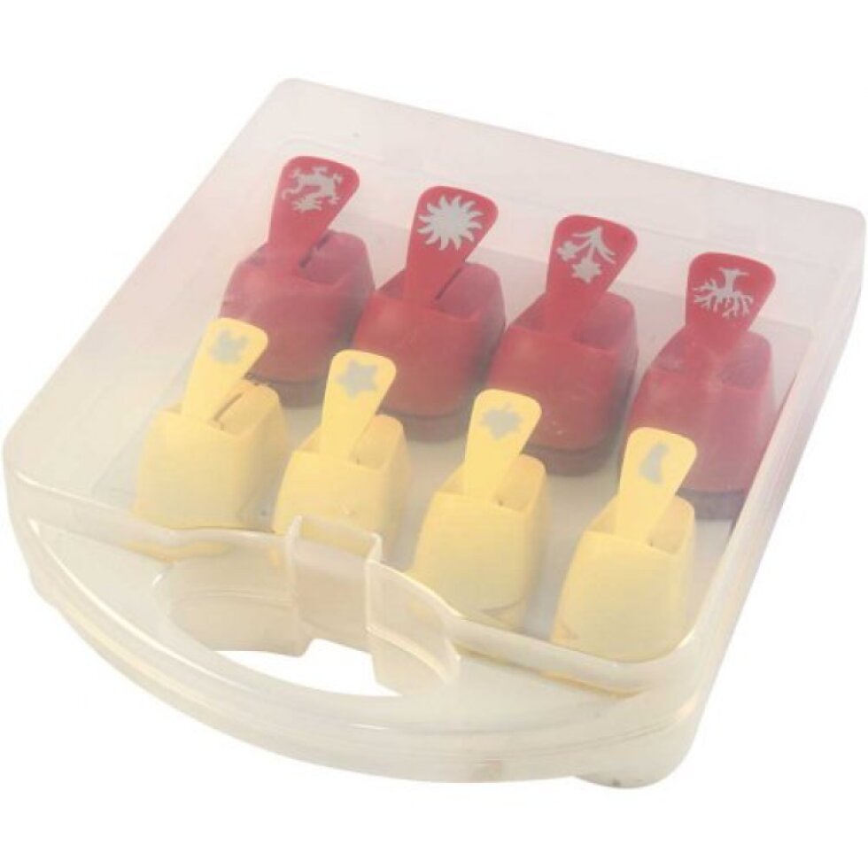 Raznice na papír sada 8 ks - RŮZNÉ MOTIVY 1,5 cm + 2,3 cm