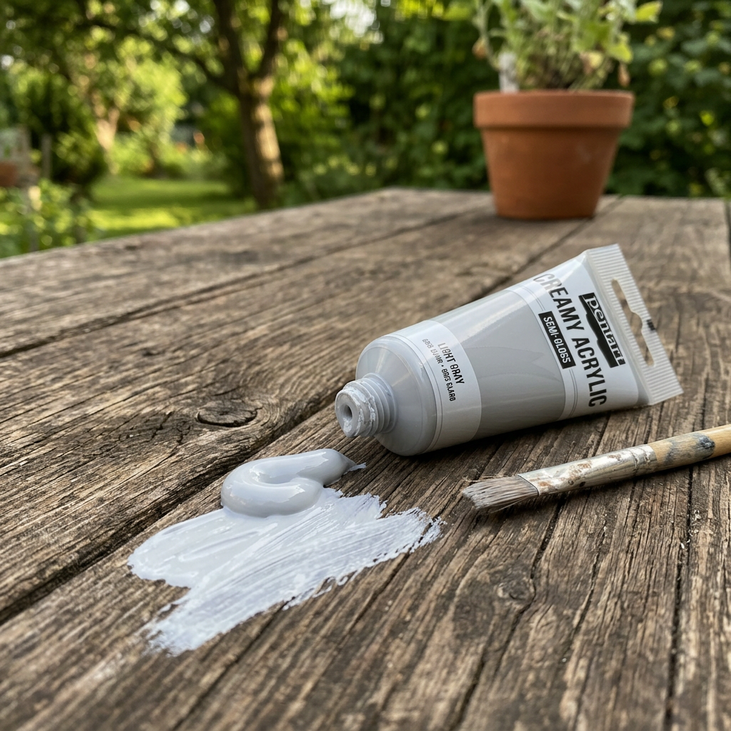 Krémová akrylová barva pololesklá PENTART 60 ml SVĚTLÁ ŠEDÁ
