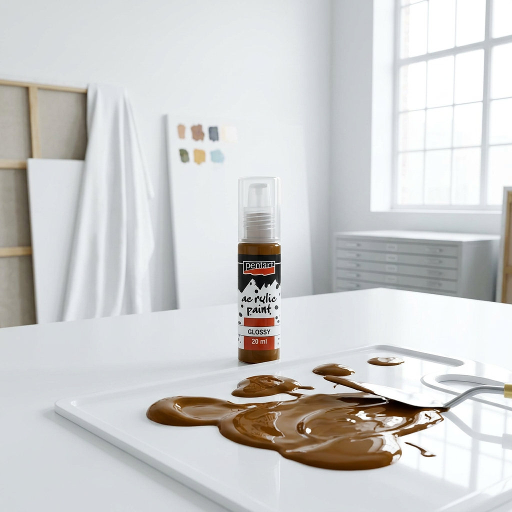 Akrylová barva lesklá PENTART 20 ml SVĚTLÁ HNĚDÁ