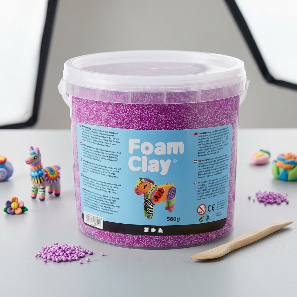 Samotvrdnoucí modelovací pěnová kuličková hmota Foam Clay NEON FIALOVÁ 560g