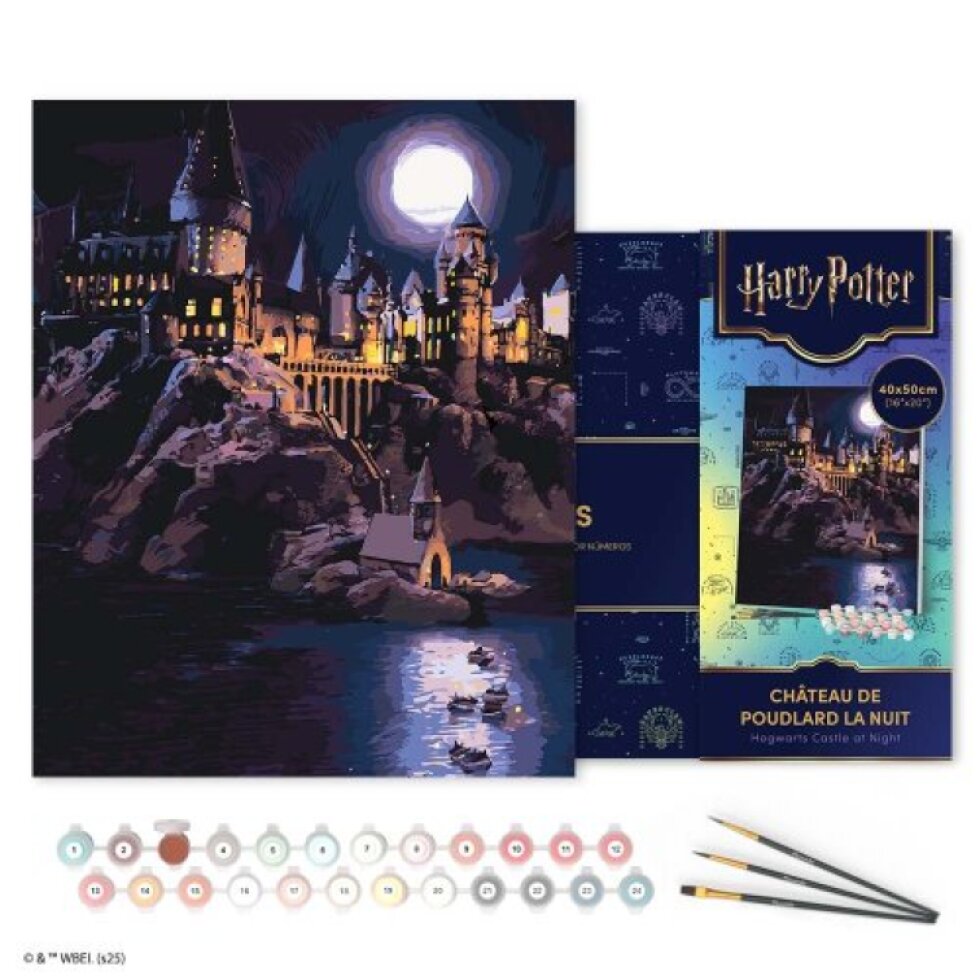 Malování podle čísel - HARRY POTTER - BRADAVICKÝ HRAD V NOCI 40 x 50 cm na rámu