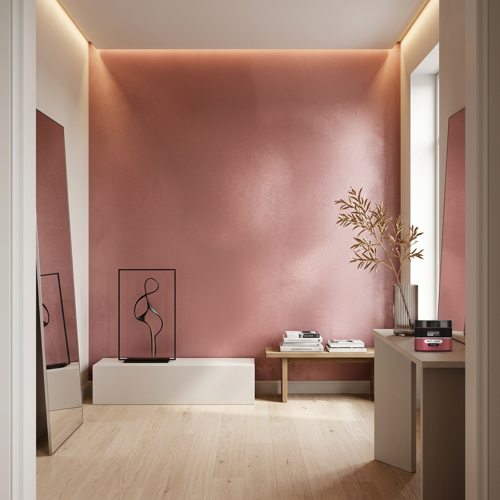 Lazurovací barva na zeď metallic WALL DECOR 150 ml PERLEŤOVÁ RŮŽOVÁ