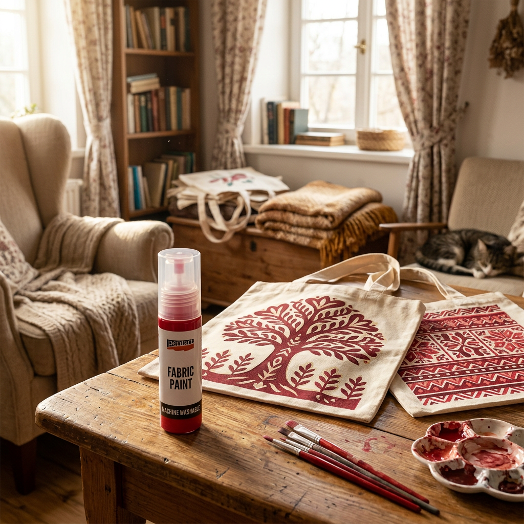 Barva na světlý a tmavý textil PENTART 20 ml ČERVENÁ