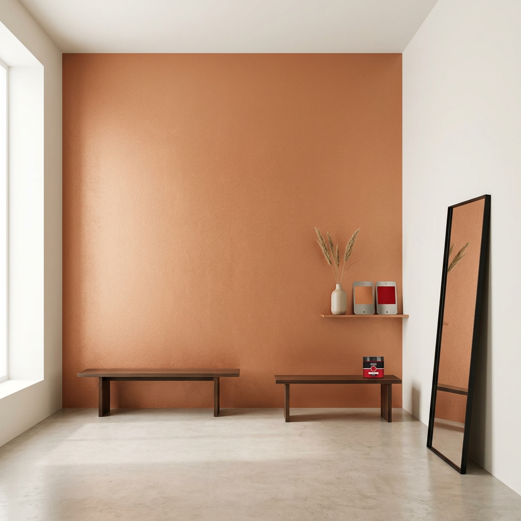 Lazurovací barva na zeď metallic WALL DECOR 500 ml ČERVENÁ MĚĎ