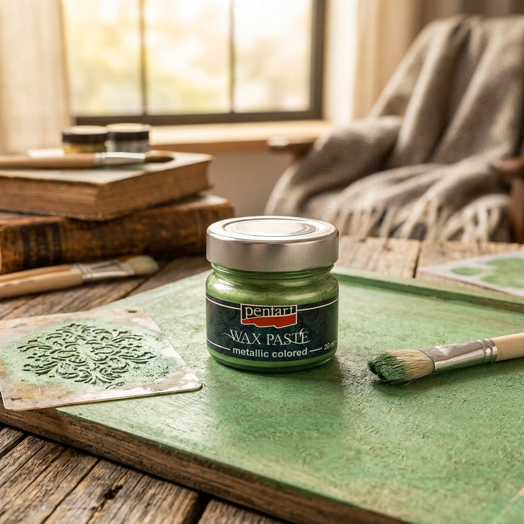 Vosková pasta barevná metalická PENTART 20 ml ZELENÁ