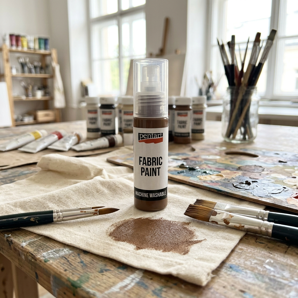 Barva na světlý a tmavý textil PENTART 20 ml HNĚDÁ