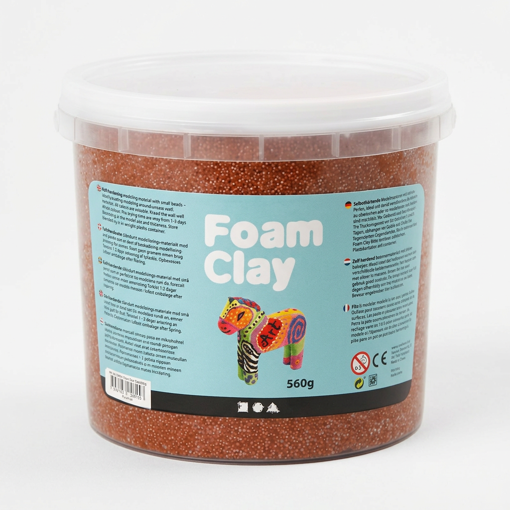 Samotvrdnoucí modelovací pěnová kuličková hmota Foam Clay HNĚDÁ 560g