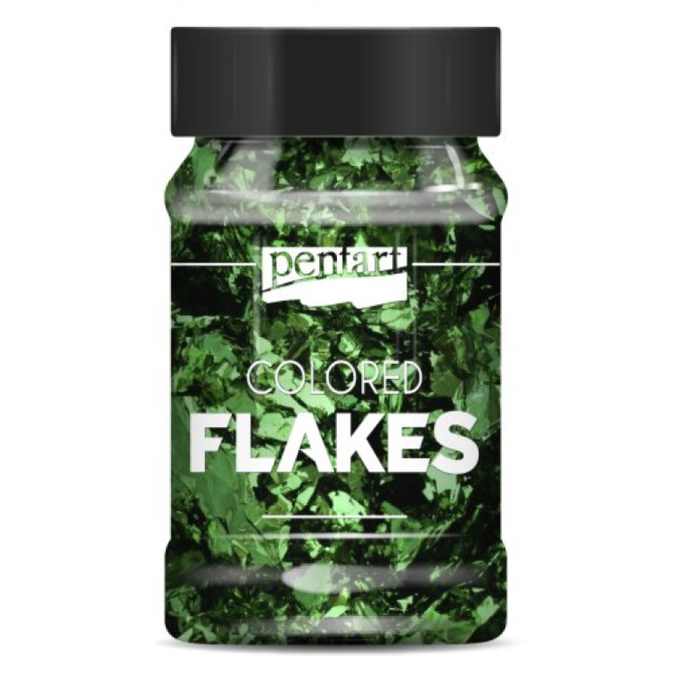 Barevné fóliové vločky PENTART 100 ml ZELENÁ