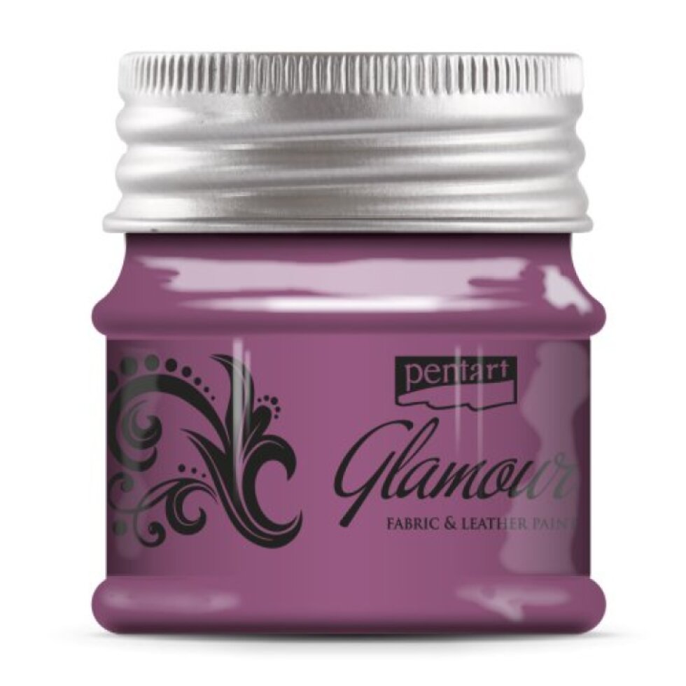 Barva na textil a kůži zářivá PENTART 50 ml STŘÍBŘITĚ RŮŽOVÁ