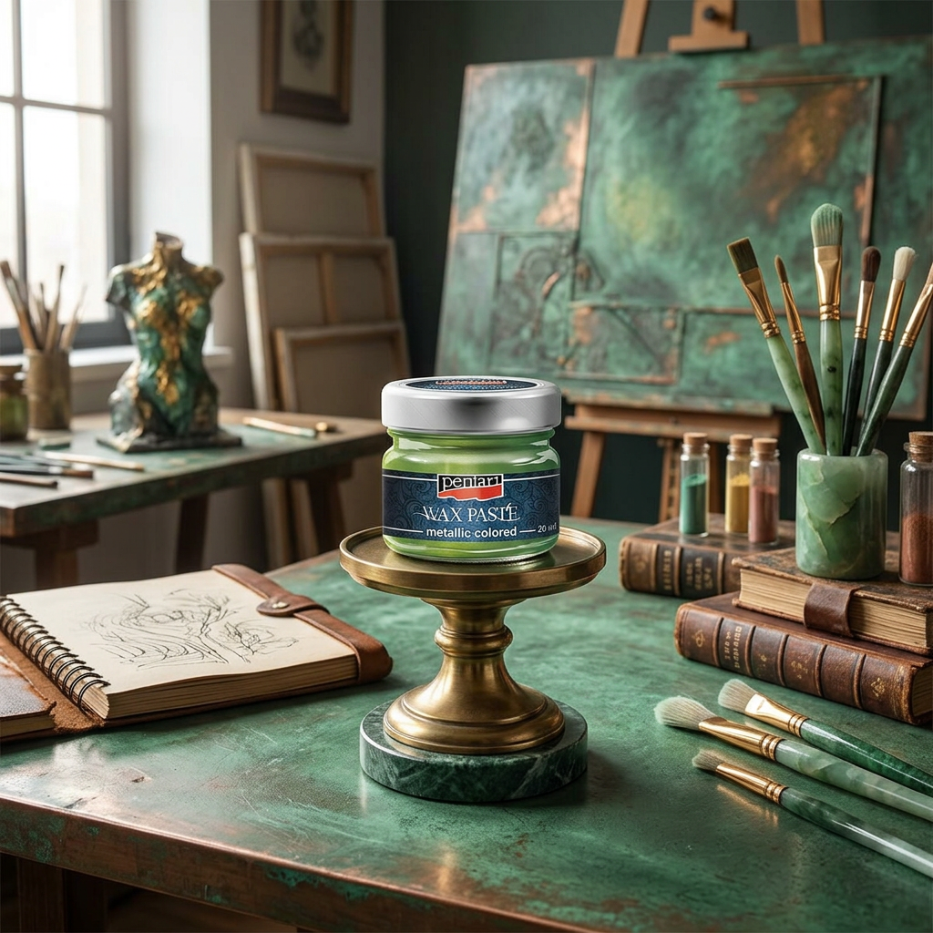 Vosková pasta barevná metalická PENTART 20 ml ZELENÁ