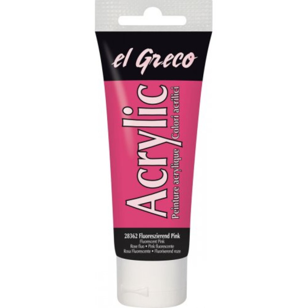 Akrylová barva EL GRECO 75 ml FLUORESCENČNÍ RŮŽOVÁ