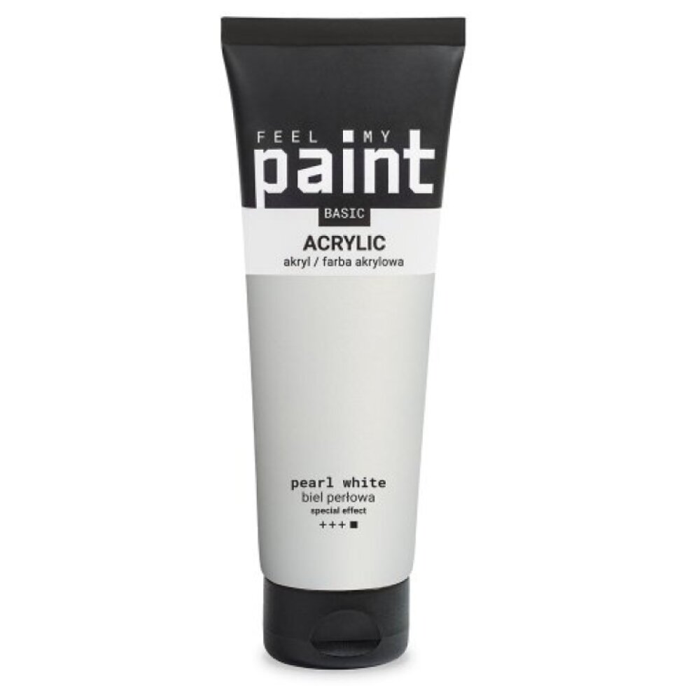 Akrylová barva FeelMyPaint 120 ml PERLEŤOVÁ BÍLÁ - certifikace o bezpečnosti dětských hraček