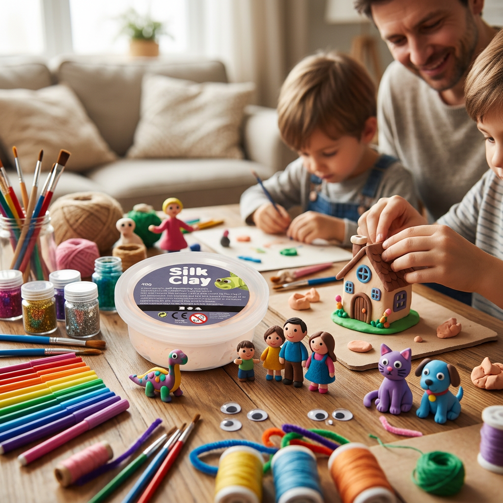 Samotvrdnoucí modelovací lehká hmota Silk Clay 40g SVĚTLÁ BÉŽOVÁ