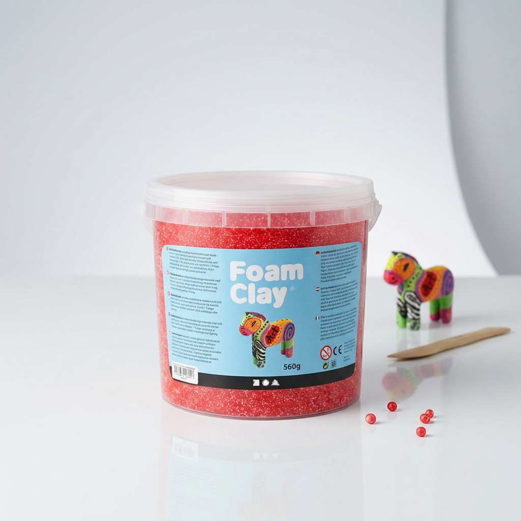 Samotvrdnoucí modelovací pěnová kuličková hmota Foam Clay ČERVENÁ 560g