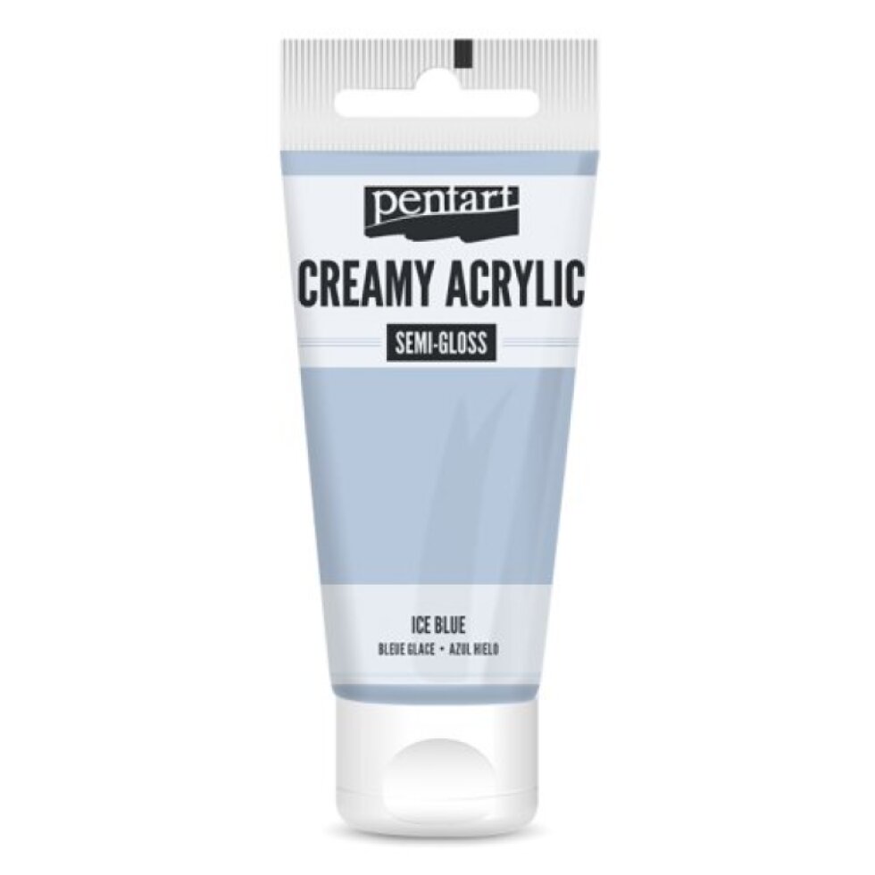 Krémová akrylová barva pololesklá PENTART 60 ml LEDOVÁ MODRÁ