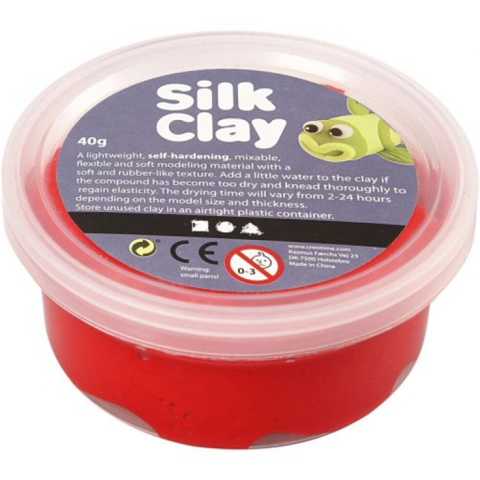 Samotvrdnoucí modelovací lehká hmota Silk Clay 40g ČERVENÁ
