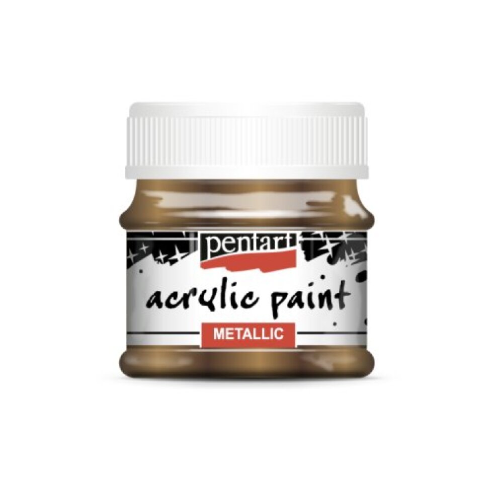 Akrylová barva metalická PENTART 50 ml TŘPYTIVÁ MOSAZ