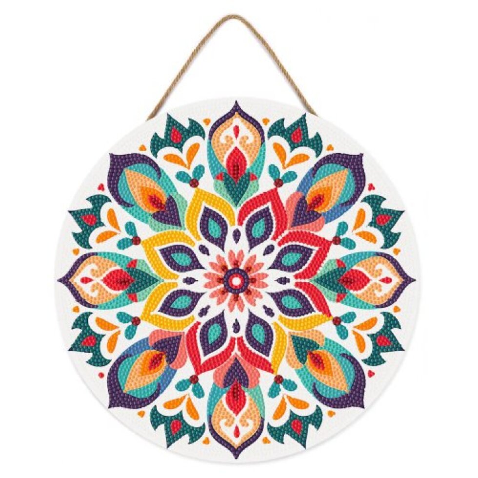 Diamantové malování na dřevu - Mandala