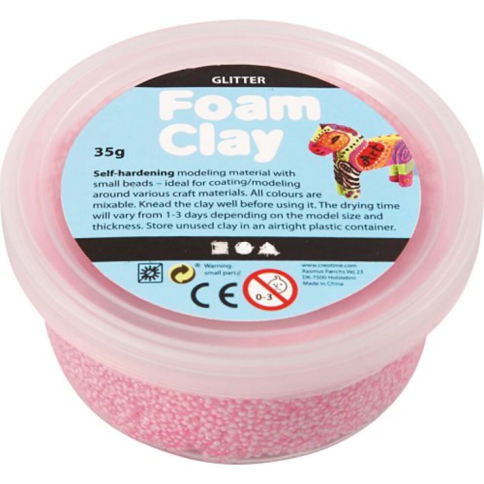 Samotvrdnoucí modelovací pěnová kuličková hmota Foam Clay 35g SVĚTLÁ ČERVENÁ TŘPYTIVÁ