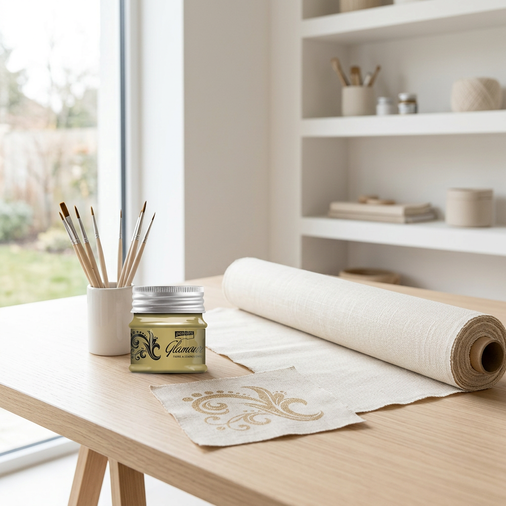 Barva na textil a kůži zářivá PENTART 50 ml ŠAMPAŇSKÁ